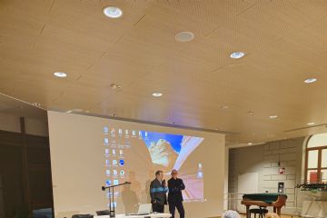 Edvino Jerian e Aldo Pahor durante la presentazione dei corsi